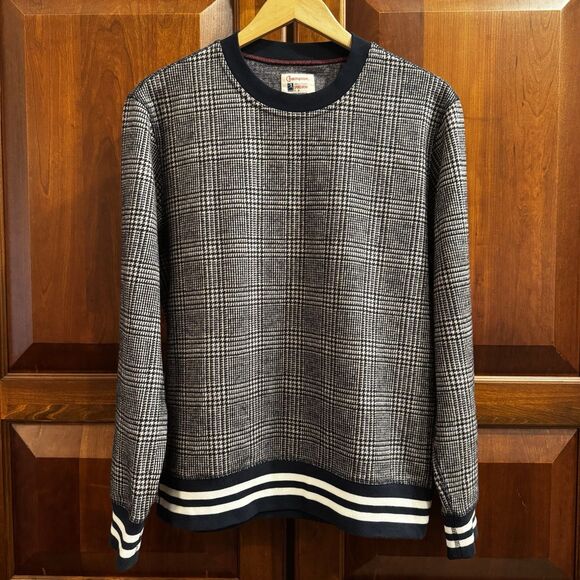 Todd Snyder x Champion Men’s Gray Wool Cotton Glenplaid Crewneck Sweatshirt M - Picture 2 of 12
